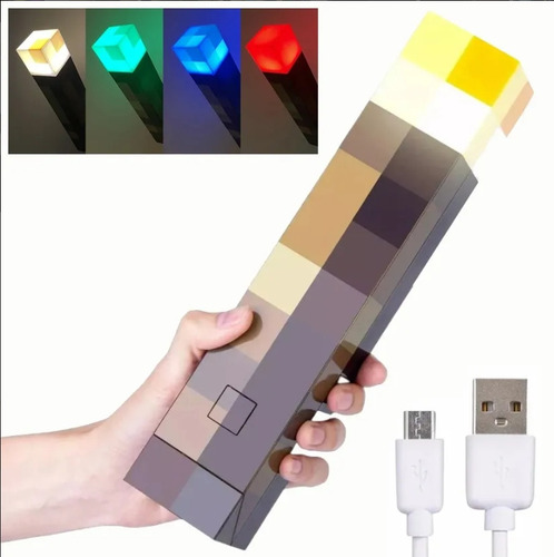 lampara minecraft Luz De Noche Lampara De Antorcha Decorativo Juguete lampara de escritorio led lampara led recargable