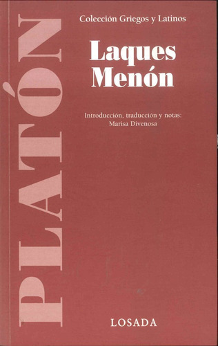 Laques Menon/l (griegos Y Latinos) - Platon - Losada       