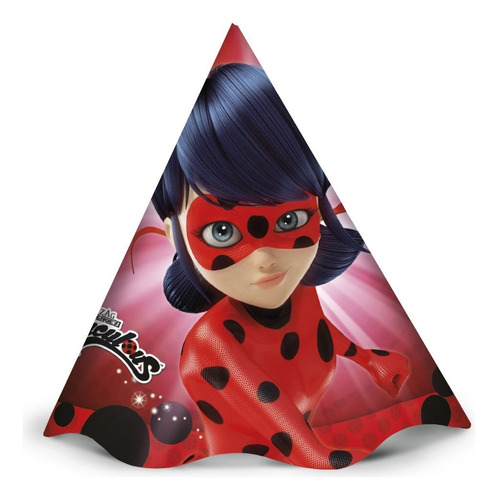 Chapéu De Aniversário Para Festa Ladybug - 12 Uni Cor Colorido