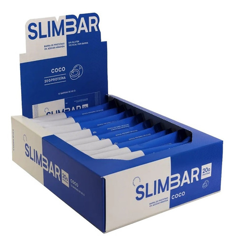 Box 12 Barras De Proteina Slimbar Coco 60gr C/u