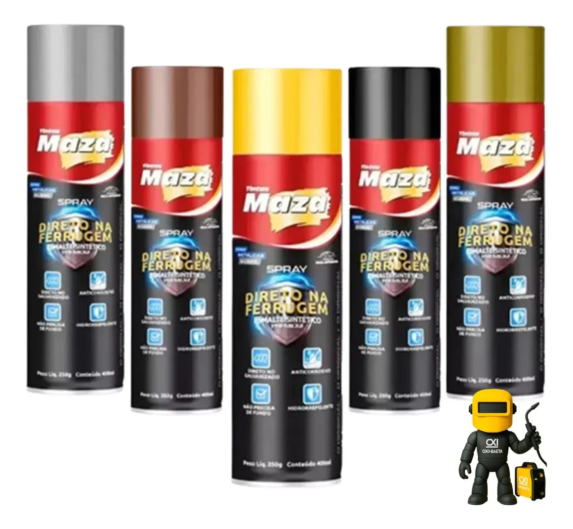 Tinta Direto Na Ferrugem E Galvanizado Automotivo Maza 400ml Preto Fosco