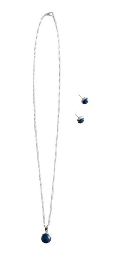 Imagen 2 de 4 de Set De Collar Y Aretes De Plata Italiana 925 Modelo Clásico