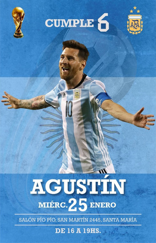 Invitación Digital Messi Fútbol Argentina 