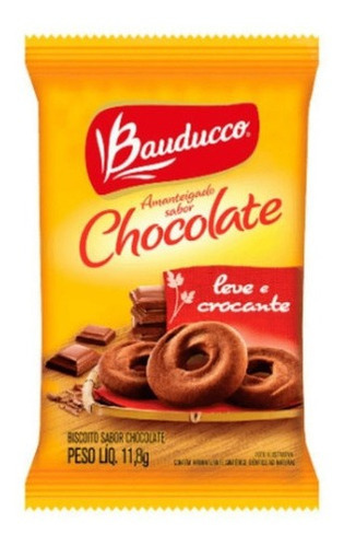 Biscoito Individual Bauducco Amanteigado Chocolate 160 Sache