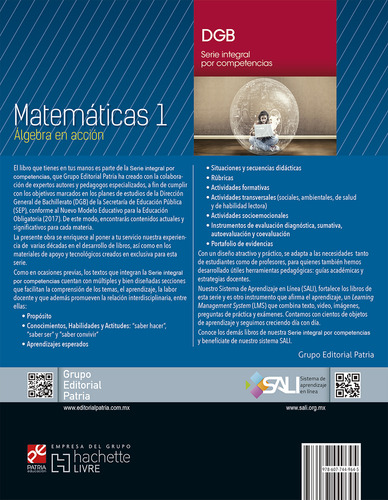 Matemáticas 1: Álgebra en acción, de Ruiz Basto, Joaquín. Editorial Grupo Editorial Patria, tapa blanda en español, 2018