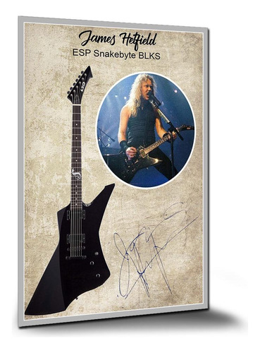 Poster Guitarra James Hetfield Esp Pôsteres Placa A1