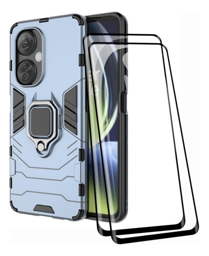 Funda Uso Rudo Carcasa Para Oneplus Nord Ce 3 Lite +mica Azul Oneplus Nord Ce 3 Lite