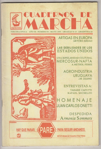 Arte Ulises Beisso Tapa Y Diagramacion Cuadernos Marcha 94