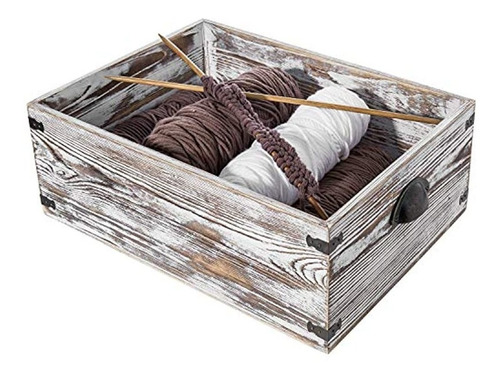 Caja De Almacenamiento De Madera Encalada Mygift Shabby Con