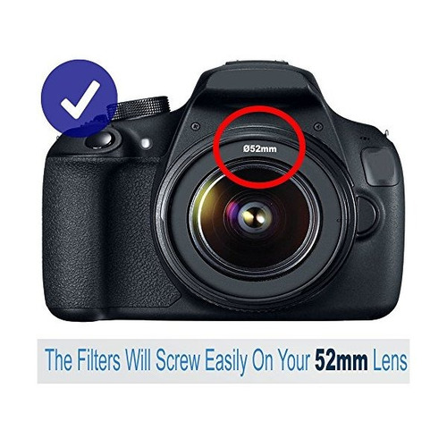 Profesional Filtro 52mm Y Primer Plano Macro Kit De Accesori