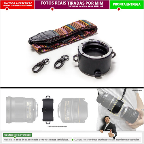 Suporte Para 2 Lentes Nikon 2 Em 1 Com Alça Tiracolo | P2