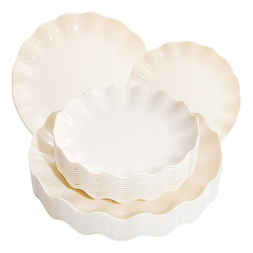 Plato De Plastico Reutilizable  Liyh 24 Platos De Plástico R