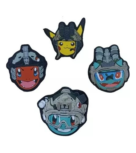 Paquete Insignias Pvc Pokémones Tácticos Militar Airsoft