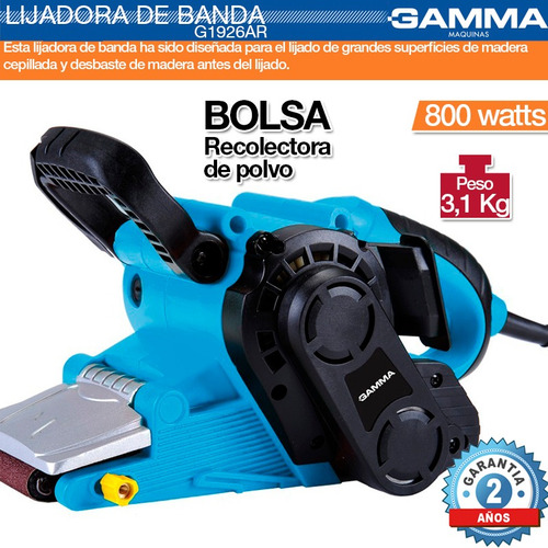 Lijadora Banda Electrica Gamma G1926 800w 75x457mm