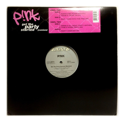 Vinilo Pink Get The Party Started Remixes Maxi Us 2001 Doble