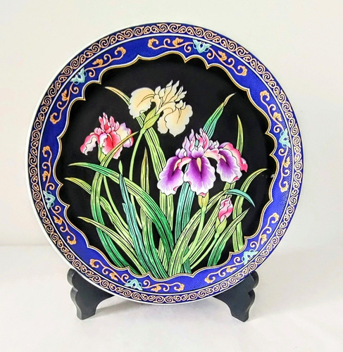 Plato Decorativo De Porcelana Japonesa Pintura En Relieve 