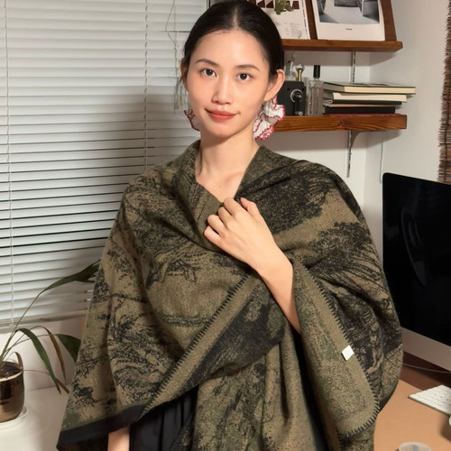 Chal De Viaje Tejido Para Otoño E Invierno, Estilo Versátil