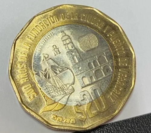 Moneda Conmemorativa De Los 500 Años Del Puerto De Veracruz