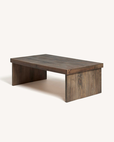 Mesa De Centro De Madera Solida  Vintage Rustica 120x70cm