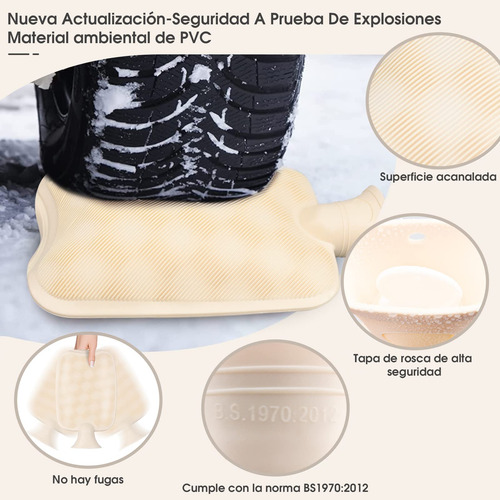 Bolsa De Agua Caliente 2 Litros Con Funda Suave 2 En 1