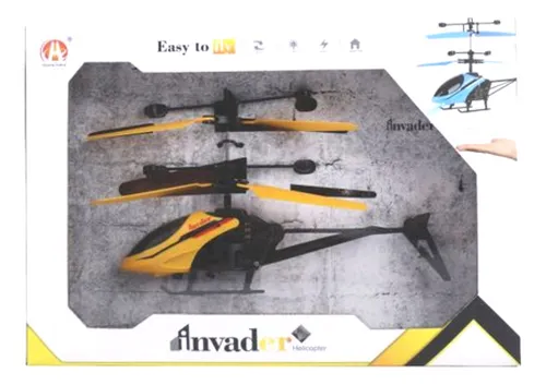 Un helicóptero control remoto sale