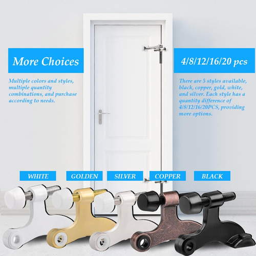 Topes De Puerta Ajustables De Metal Resistente Paquete De 8
