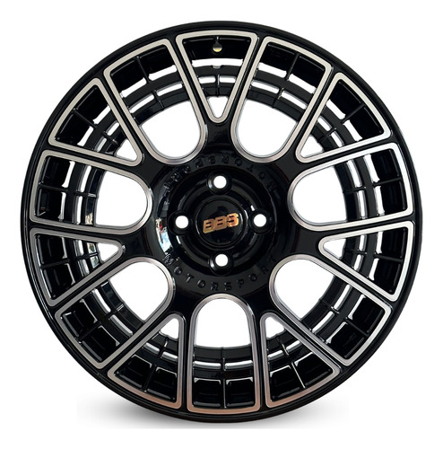 Jogo De Rodas Aro 18 4x100 Tala 6 Bbs Aero K75 Vw Gm Rn Fiat Cor Preta Diamantada