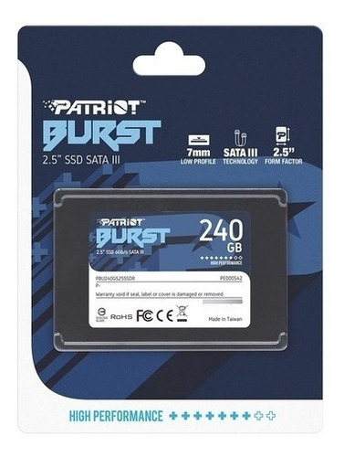 Disco Duro Patriot Solido 240gb Ssd 2.5 Sata 3 Burst Elite