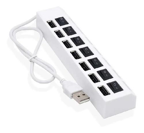 Hub Usb Multiplicador 7 Puertos Usb 2.0 Zapatilla Led Switch