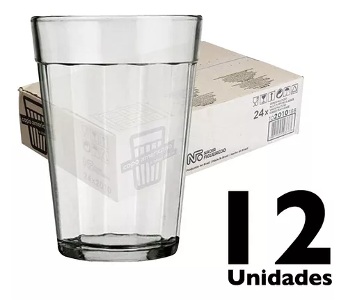 Jogo Copo Vidro Americano Com 12 Unidades 190ml Nadir