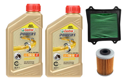 Kit Service Rouser Rs 200 Castrol 15w50 + Filtros Coyote