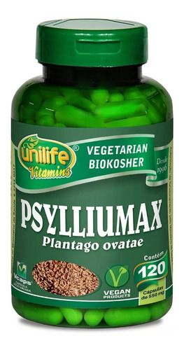 Psylliumax Psyllium 120 Capsulas 550mg Unilife