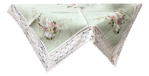 Mantel Bordado De 90x90cm, Mesa Rectangular Para