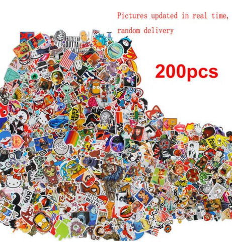 200pcs/set Pegatinas Skateboard Etiqueta Graffiti Laptop Equ