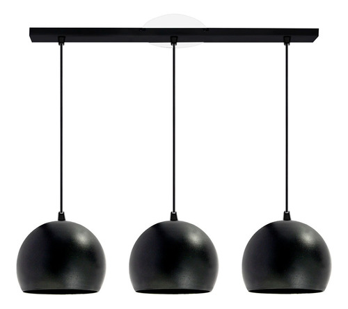 Colgante Moderno 3 Luces Bocha 15cm Deco Blanco Negro Led