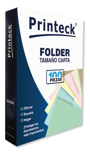 Folder Crema Tamaño Carta Printeck Con 100 Pz
