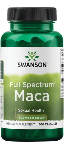 Maca Peruana 500 Mg - 100 Cápsulas Swanson