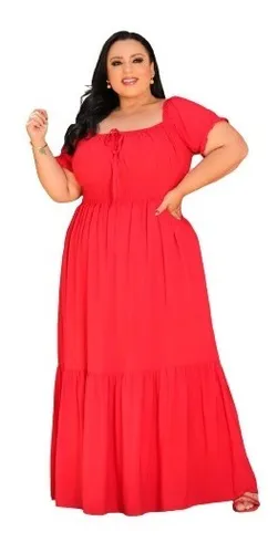 Mercado livre hotsell vestido vermelho longo
