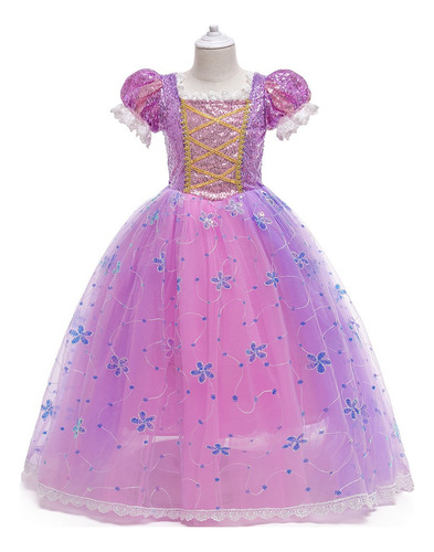 Vestido De Princesa Niña Fiesta De Disfraces De Rol Rapunzel