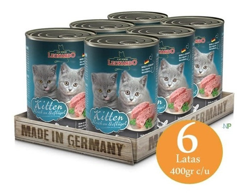 6 X Lata Leonardo Quality Selección Kitten 400gr. Np