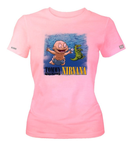 Camiseta Tommy Pickles Rugrats Nirvana Nevermind Mujer Ikrd