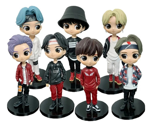 Súper Pack 7 Figuras De 15cm Cabezones K-pop Bts Tipo Q 