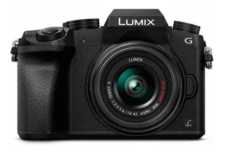 Panasonic Lumix Kit G7 + lente 14-42mm + lente 45-150mm DMC-G7W sin espejo color negro