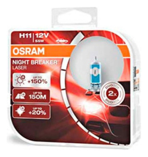 Bombillo Osram  H11 55w 150%+luz Night Breaker Laser 