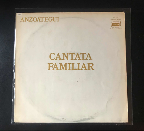 Vinilo Anzoategui Cantata Familiar Che Discos