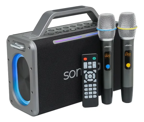 comprar Caixa De Som Bluetooth 200w Rms Potente 2 Microfones Karaokê