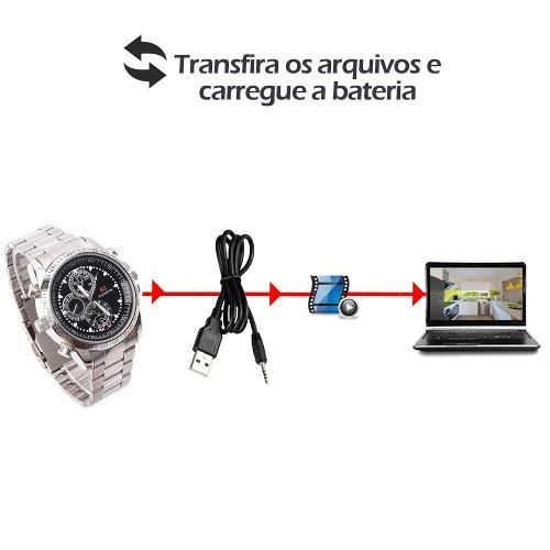 Mini Camera Com Audio E Video Relogios Homem Gravar De Voz