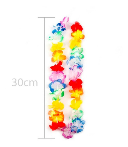 Imagem 2 de 4 de Colar Havaiano Colorido - Kit 5 Unidades