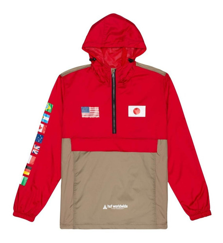 Huf-anorak Jacket Flags Red