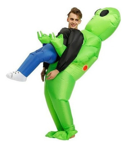 Traje Disfraz Inflable Alien Mujer Hombre Halloween Navideñ.